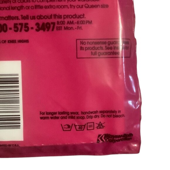 No Nonsense Knee Highs Reinforced Toe One Size Tan 2 Pairs 94% Nylon 6% Spandex - Picture 4 of 5